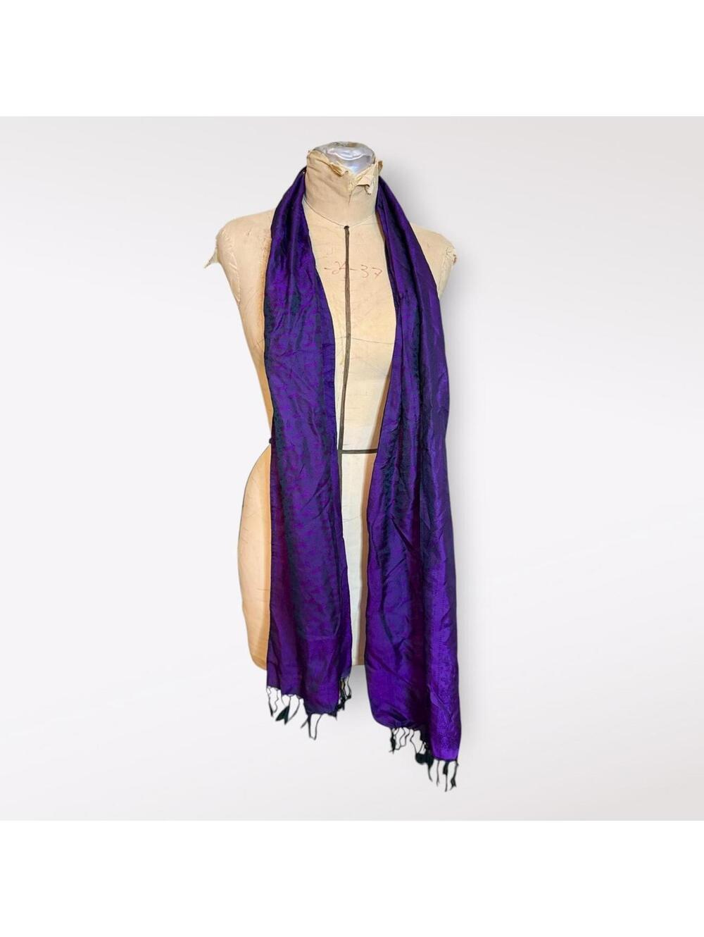 Women's Purple Silk Scarf-wrap